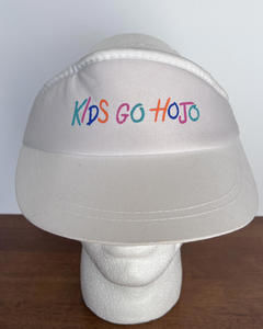 VTG Kids Go Hojo Colorful Sun Visor Hat Foam White High Rise YR Headwear 80s 90s